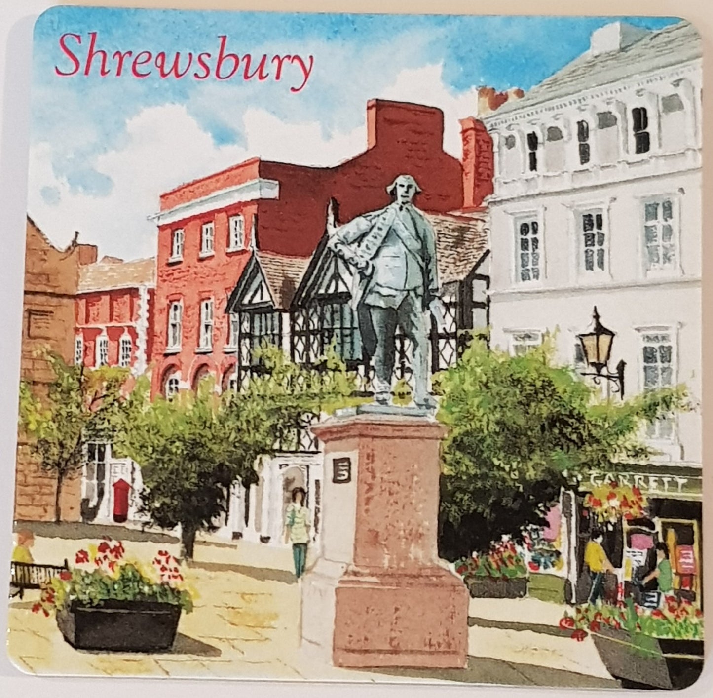 Shrewsbury Coaster - The Square Illustration