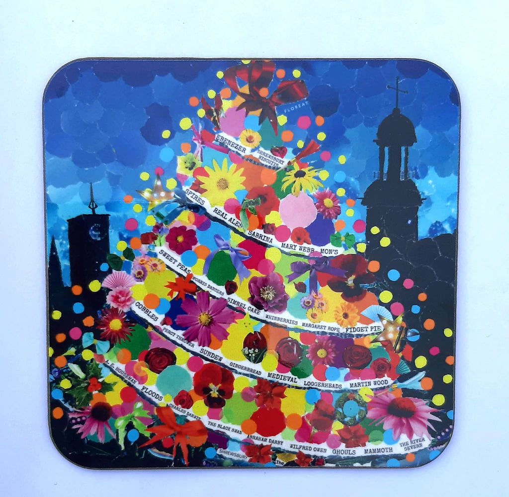 Greetings from Shrewsbury Coaster Designed by Lyn Evans