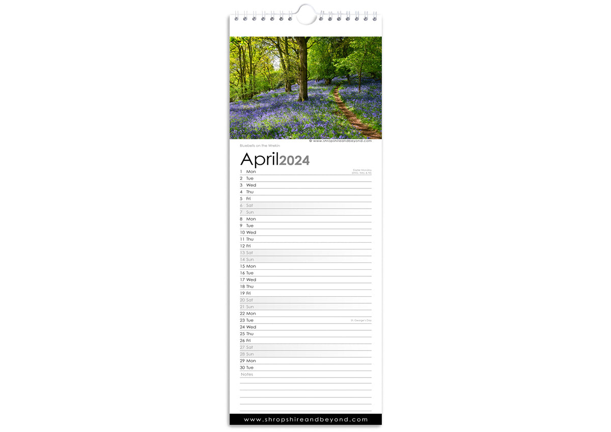 Slimline Shropshire 2024 Calendar