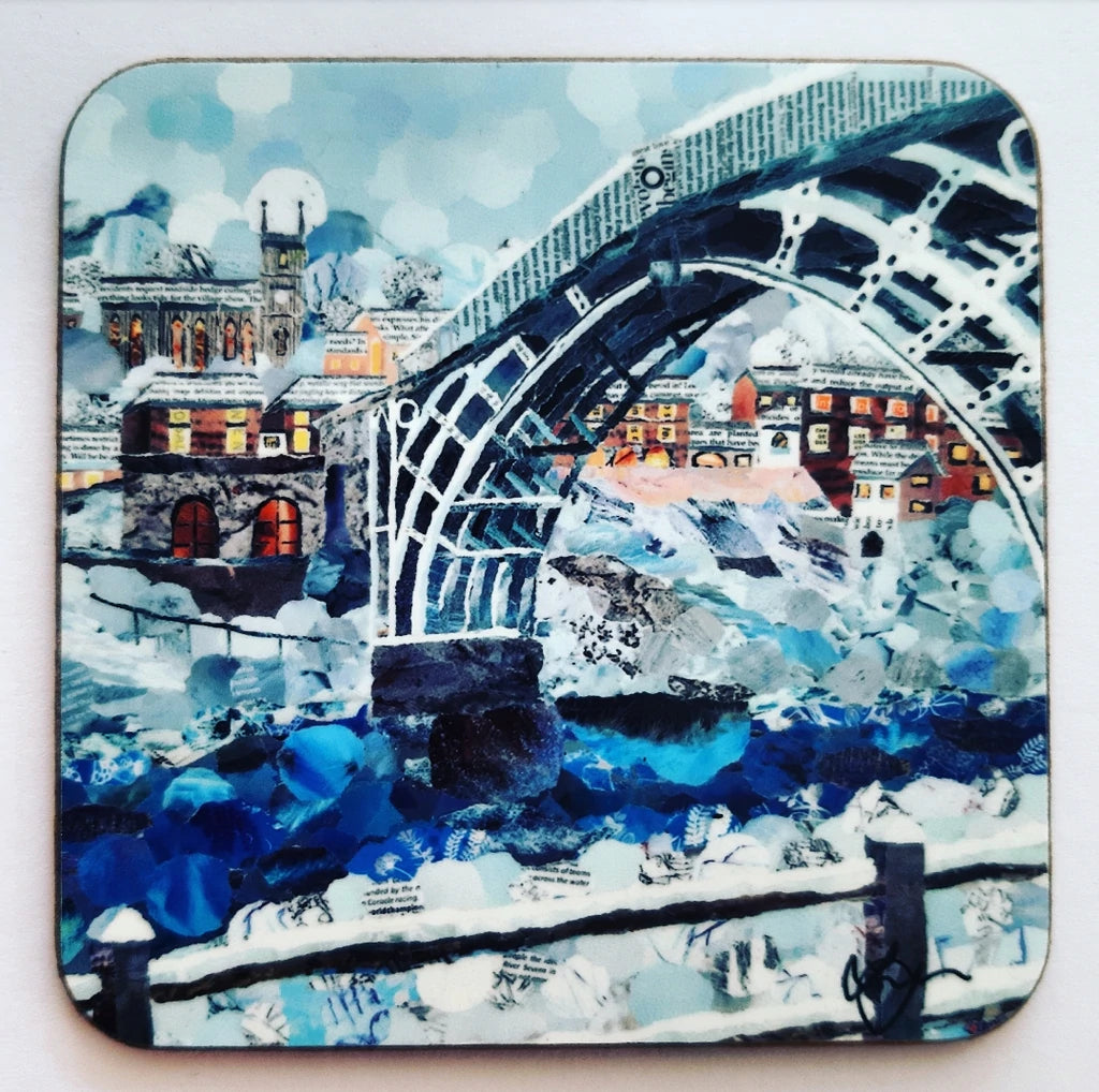 Ironbridge in Winter Coaster Designed by Lyn Evans