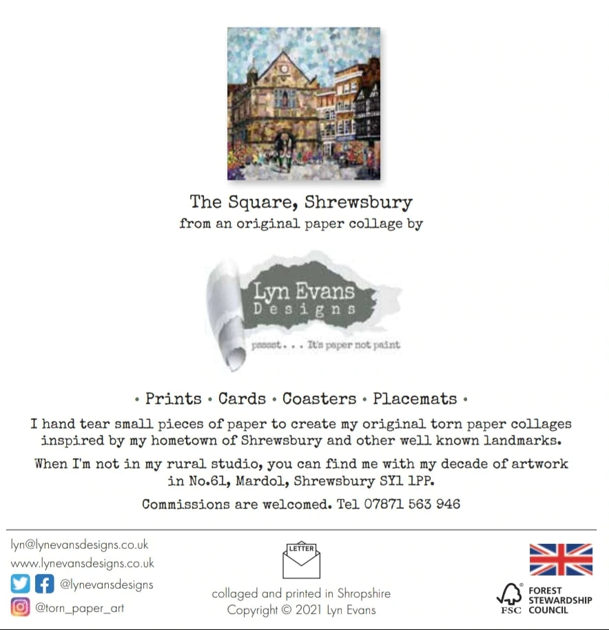 The Square Shrewsbury Greetings Card Designed by Lyn Evans
