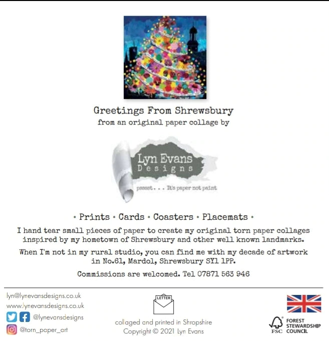 Greetings from Shrewsbury Greetings Card Designed by Lyn Evans