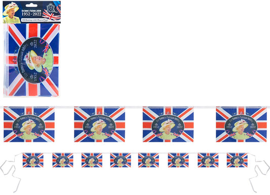 Platinum Jubilee Rayon Bunting 3.6M 20cm x 13cm