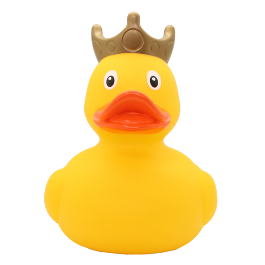 Vinyl Personalised XXL Yellow Rubber Duck with Crown, 25 cm By Lilalu