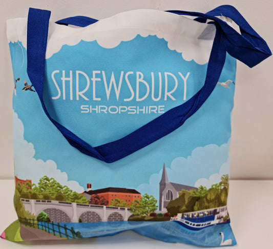 Tote Bag Shrewsbury Retro Design