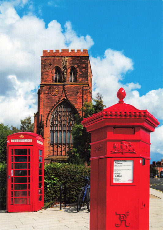 Penfold Pillar Box Shrewsbury Abbey Post Card