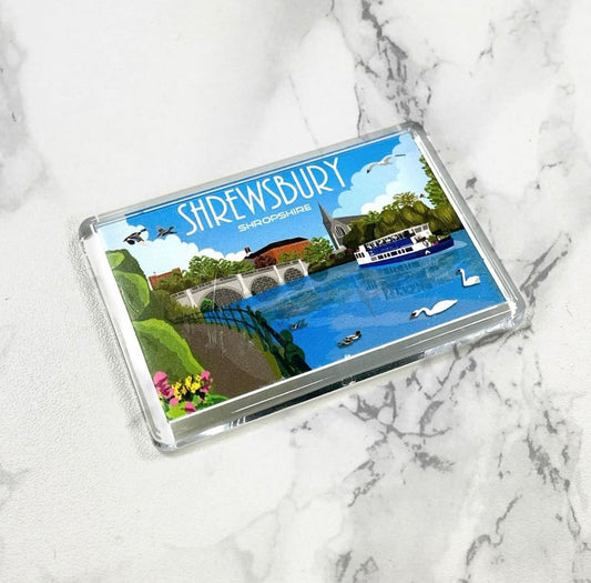 Fridge Magnet Shrewsbury Retro Design