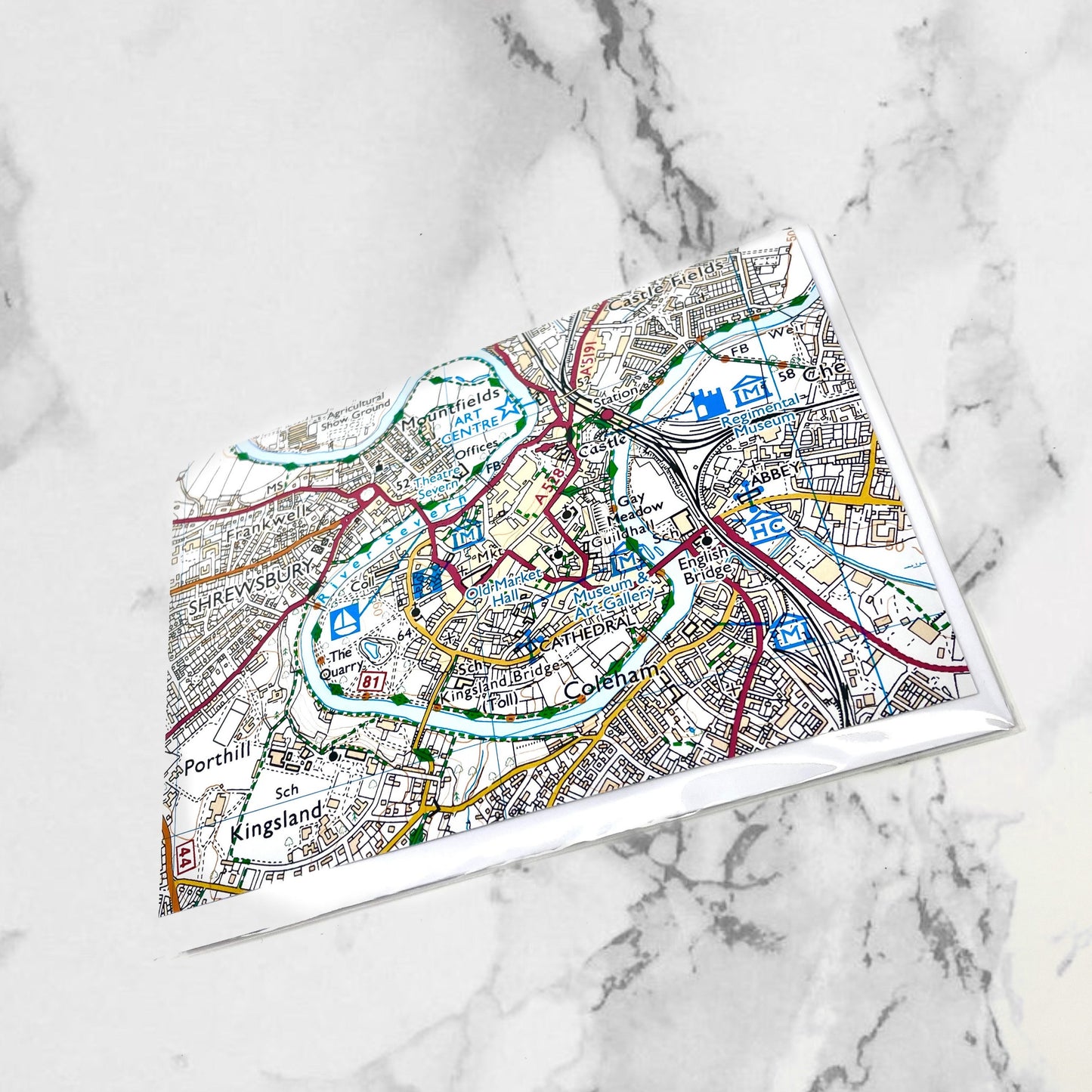 Shrewsbury Ordnance Survey Design Standard Greetings Card