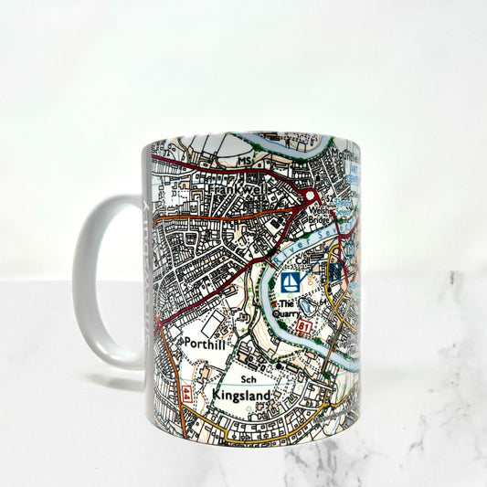 Ceramic Mug Shrewsbury Ordnance Survey Design