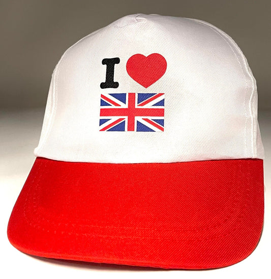 Adult I Heart GB Baseball Cap White Design A