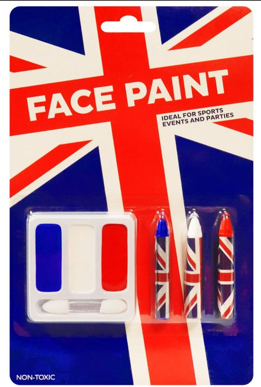 Union Jack Face Paint Set