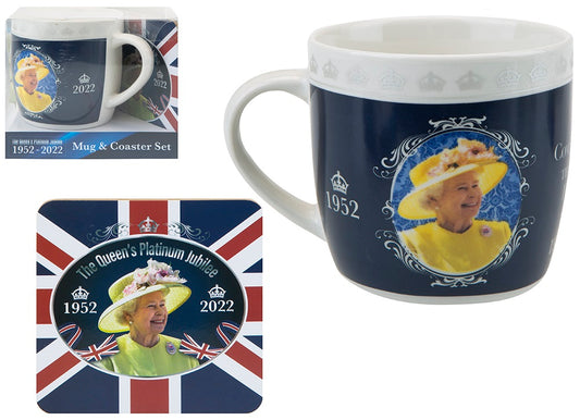 Platinum Jubilee Souvenir Mug Coaster Set 10oz