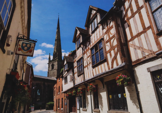 Church Street and St Alkmund's Church Blank Shrewsbury Post Card