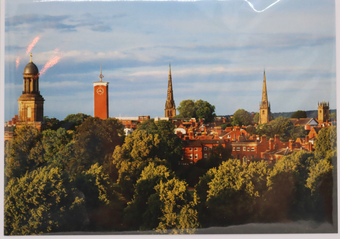 Evening Sunlight on the Skyline Blank Shrewsbury Greetings Card