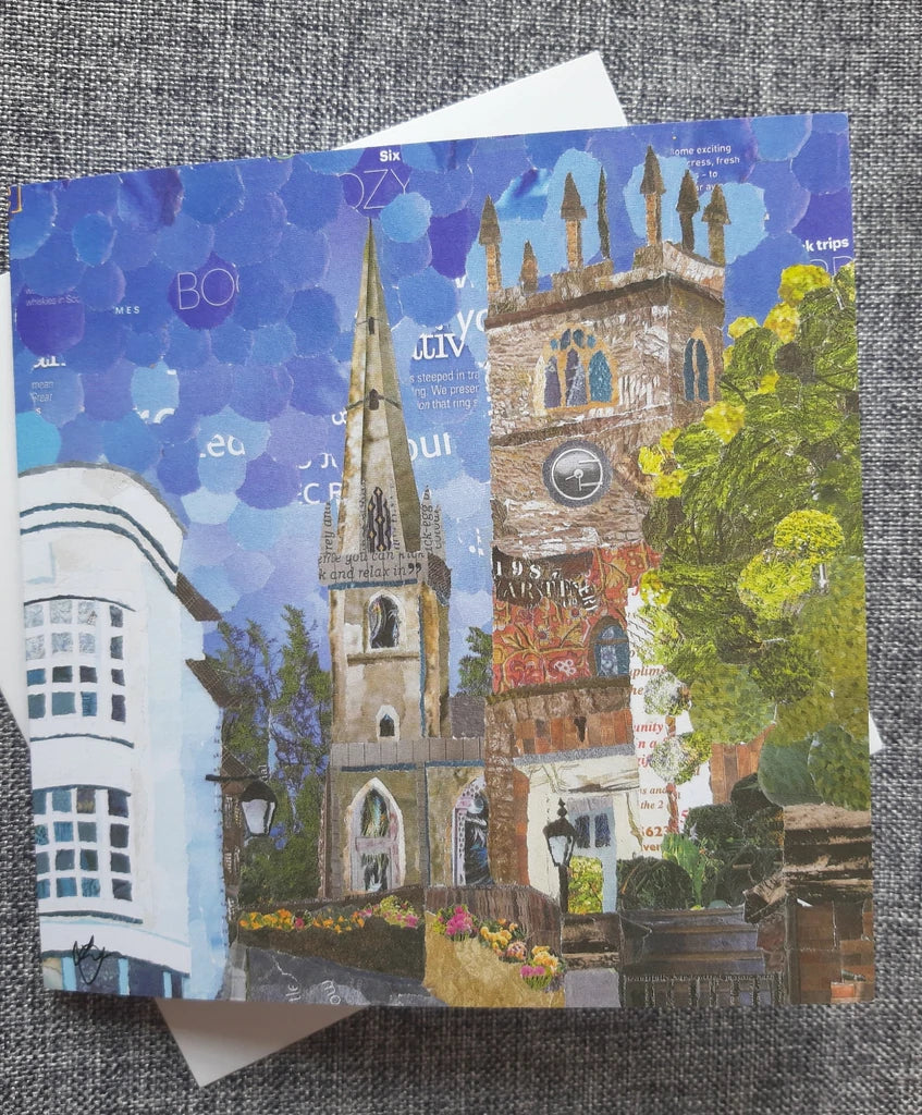 Fish St Churches Shrewsbury Greetings Card Designed by Lyn Evans