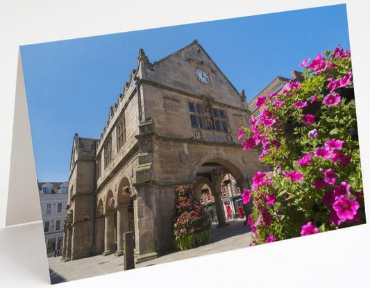 The Old Market Hall in the Square Blank Shrewsbury Greetings Card