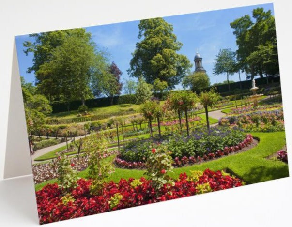 The Dingle and St Chad's Church in Summer Blank Shrewsbury Greetings Card