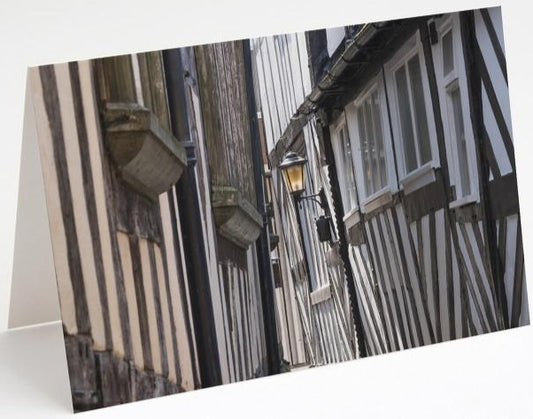 Medieval Grope Lane Blank Shrewsbury Greetings Card