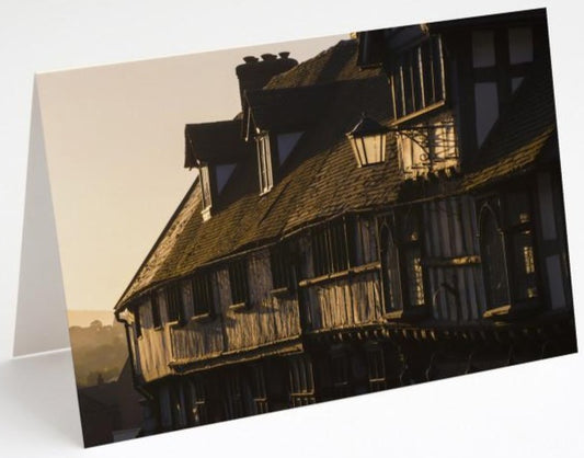 Sunrise on Wyle Cop Blank Shrewsbury Greetings Card
